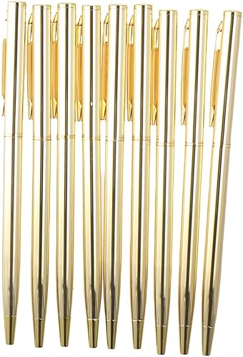 Miniatura 3 de dohobby 26 bolígrafos retráctiles metálicos delgados, bolígrafos delgados de tinta negra, juego de bolígrafos de metal para suministros de oficina y