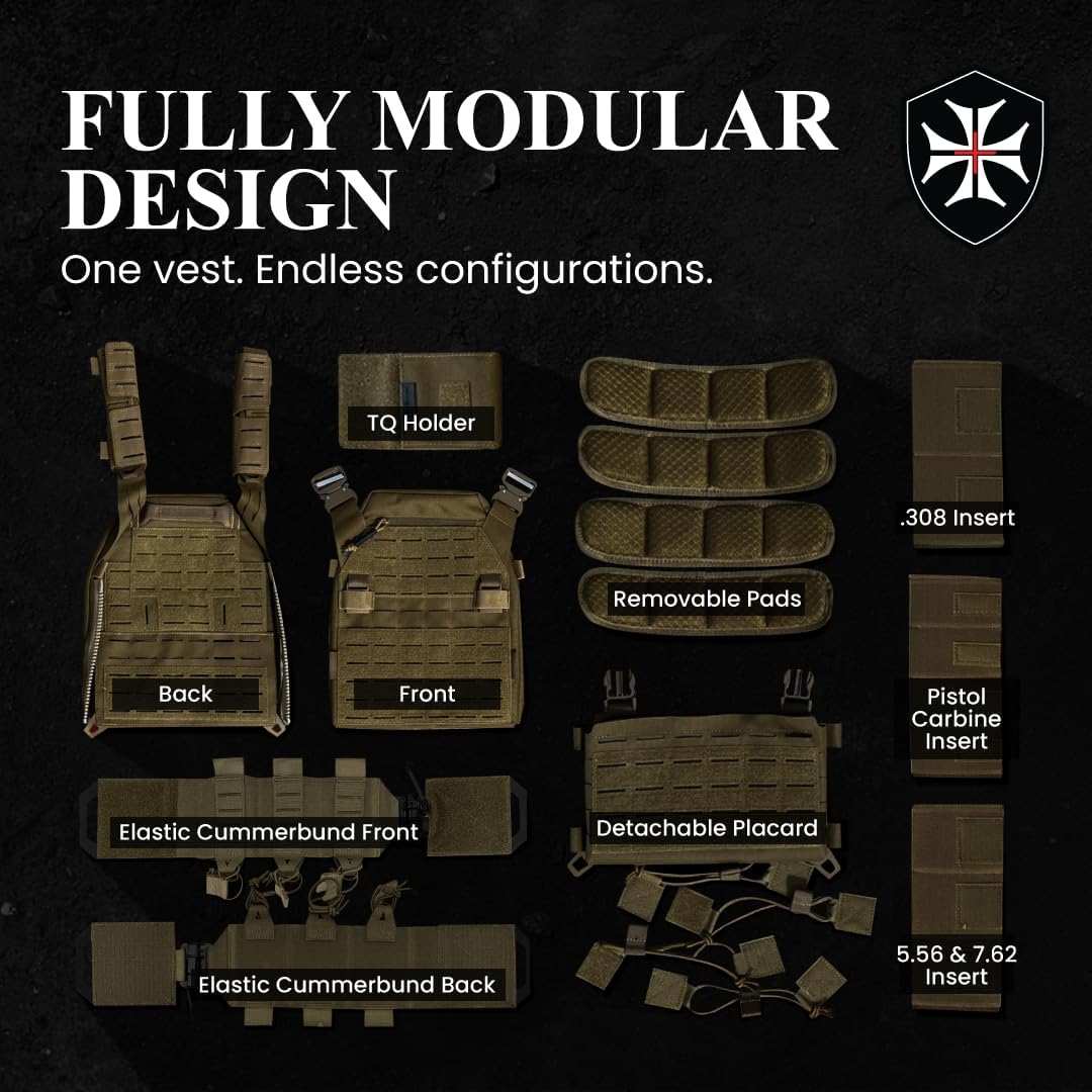 Modular Tactical Vest – 1000D Nylon, Quick Release, MOLLE, Adjustable | Training Airsoft, & Fitness Vest