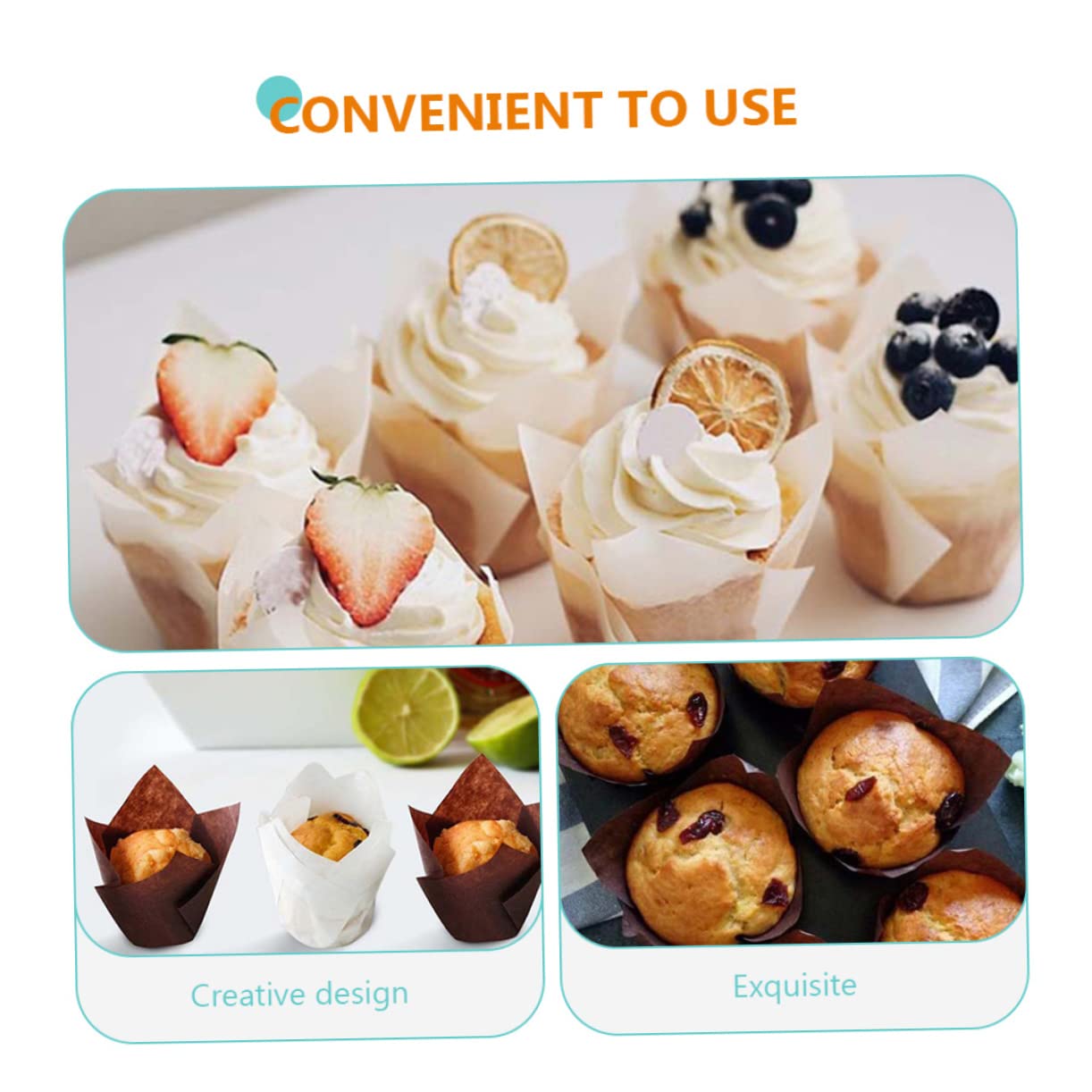 Mikinona 450 Pz torta di tulipani porta muffin fodere per muffin a tulipano tazza coppa per torte Capsula per fodere per dolci teglia a o pirottini per cupcake Carta