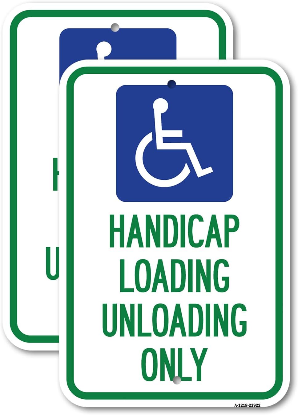 (2 Pack) Handicapped Parking with Double Arrows | 12" X 18" Heavy-Gauge Aluminum Sign | Rust Free Aluminum, Weather Resistant, Waterproof, Fade Resistant, 2 Pre-drilled Holes