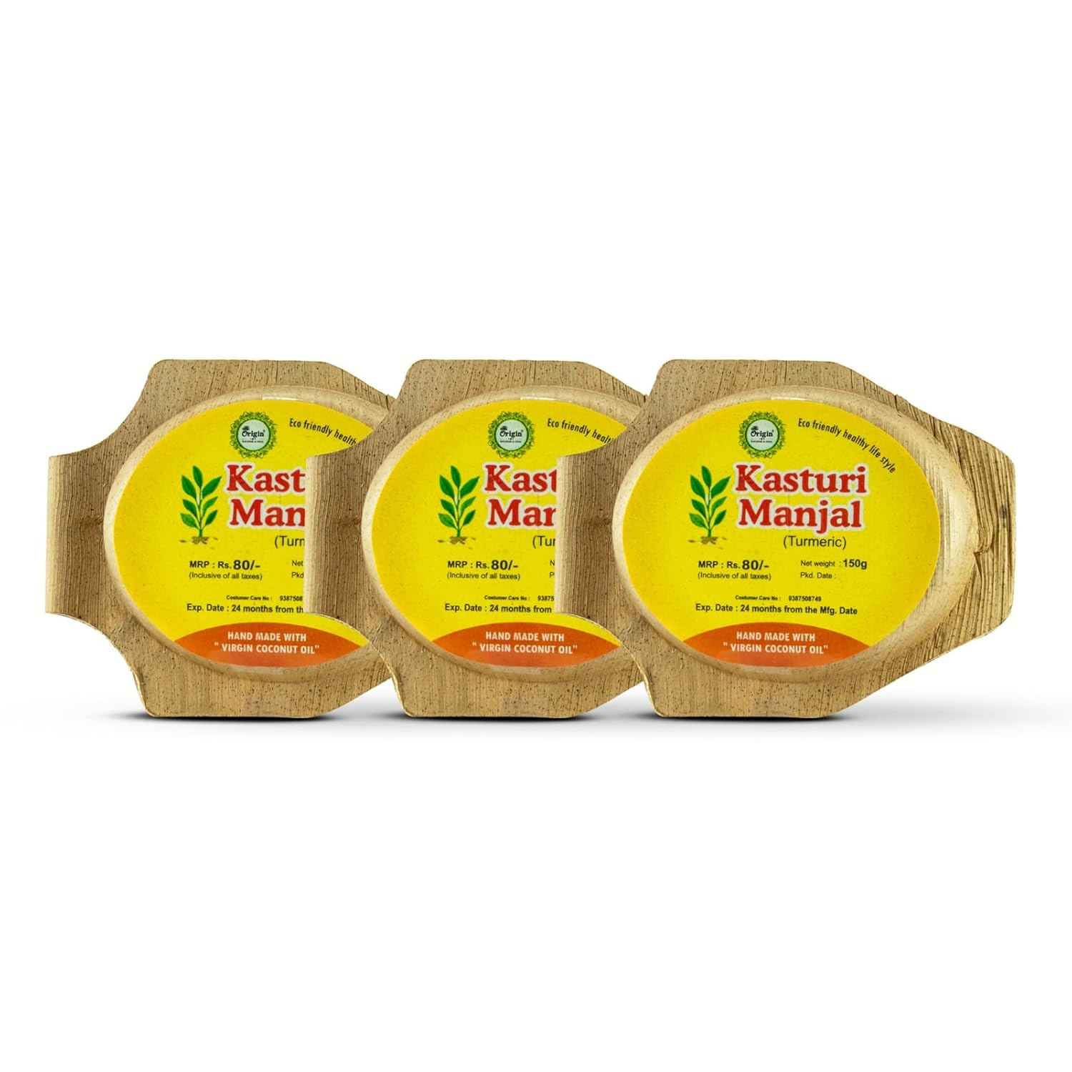 Origin Kasturi Manjal Turmeric Soap with Virgin Coconut Oil | Natural Ayurvedic Bath Soap for Skin Brightening, Tan Remova...