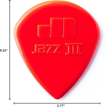 Dunlop Jazz III Pick Pack, Red Nylon,1.38mm