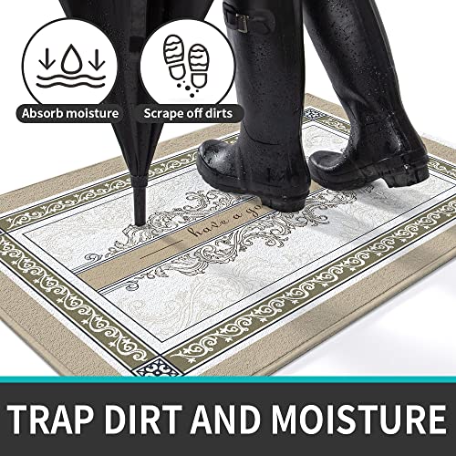 Dexi Front Door Mat, Non Slip Absorbent Washable Doormats Inside, Low Profile Resist Dirt Entrance Mat For Entryway, 24"X36", Beige #TOP5
