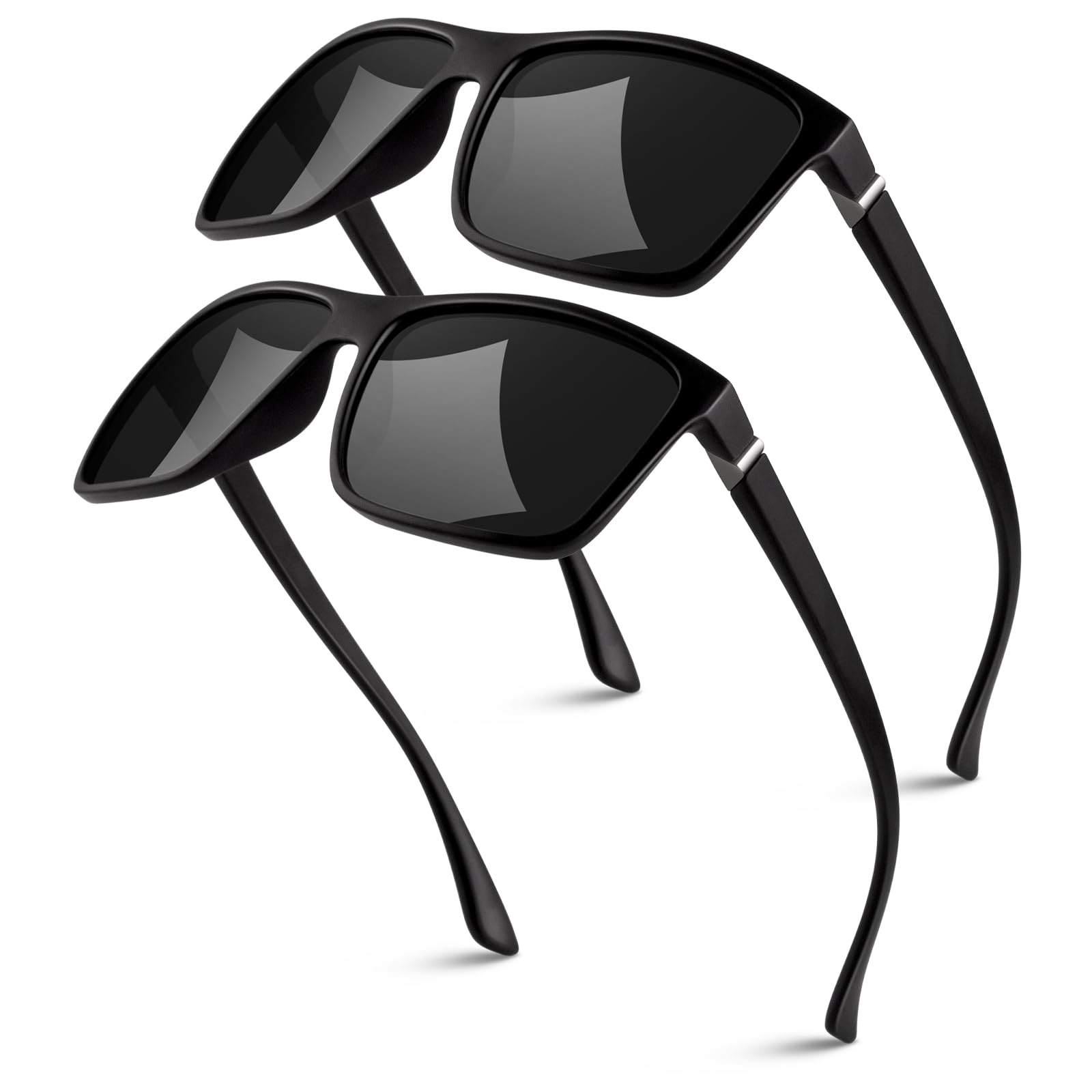 GQUEEN Retro Polarized Sunglasses Men Womens Sports UV400 Protection Rectangular Square Frame