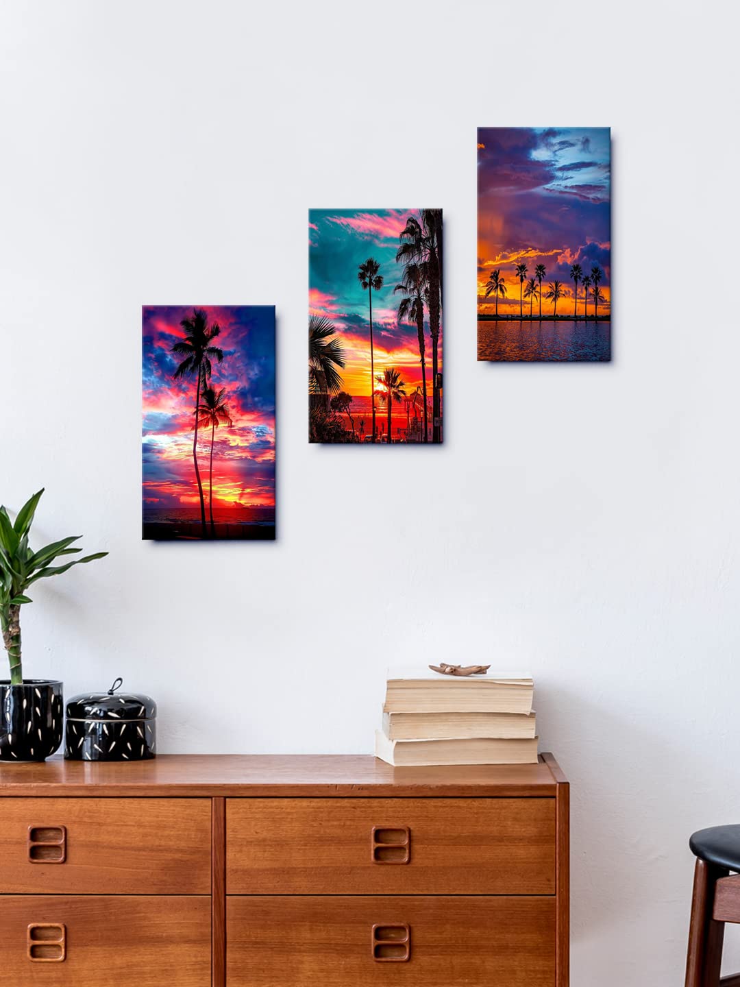 999STORE Nature Sunset Beach Coconut Tree home room décor framed stylish modern