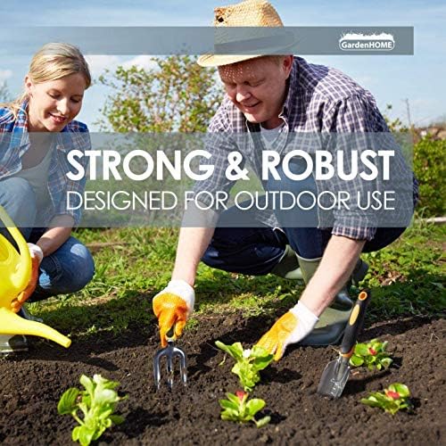RONGRONG Garden Tool Set Including Hand Trowel Transplantedd and Cultivator Heavy Duty Cast-Aluminium Heads Gardening Kit with Soft Rubberized No- Slip Ergonomic Handles Garden Tools
