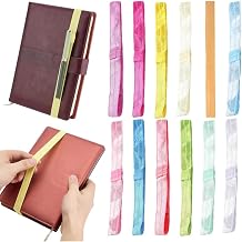 PH PandaHall 12 Colors Elastic Planner Bands Colorful Elastic Bookmarks Notebook Stretchy Band Elastics Page Holder Book Strap with Pen Holder Loop for School Office Travel Journals Planner Reader