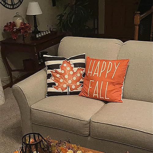 Miniatura 4 de Fundas de almohada de otoño para exteriores, 18 x 18 pulgadas, juego de 4 fundas de almohada impermeables, decoración de cojín de Acción de Gracias