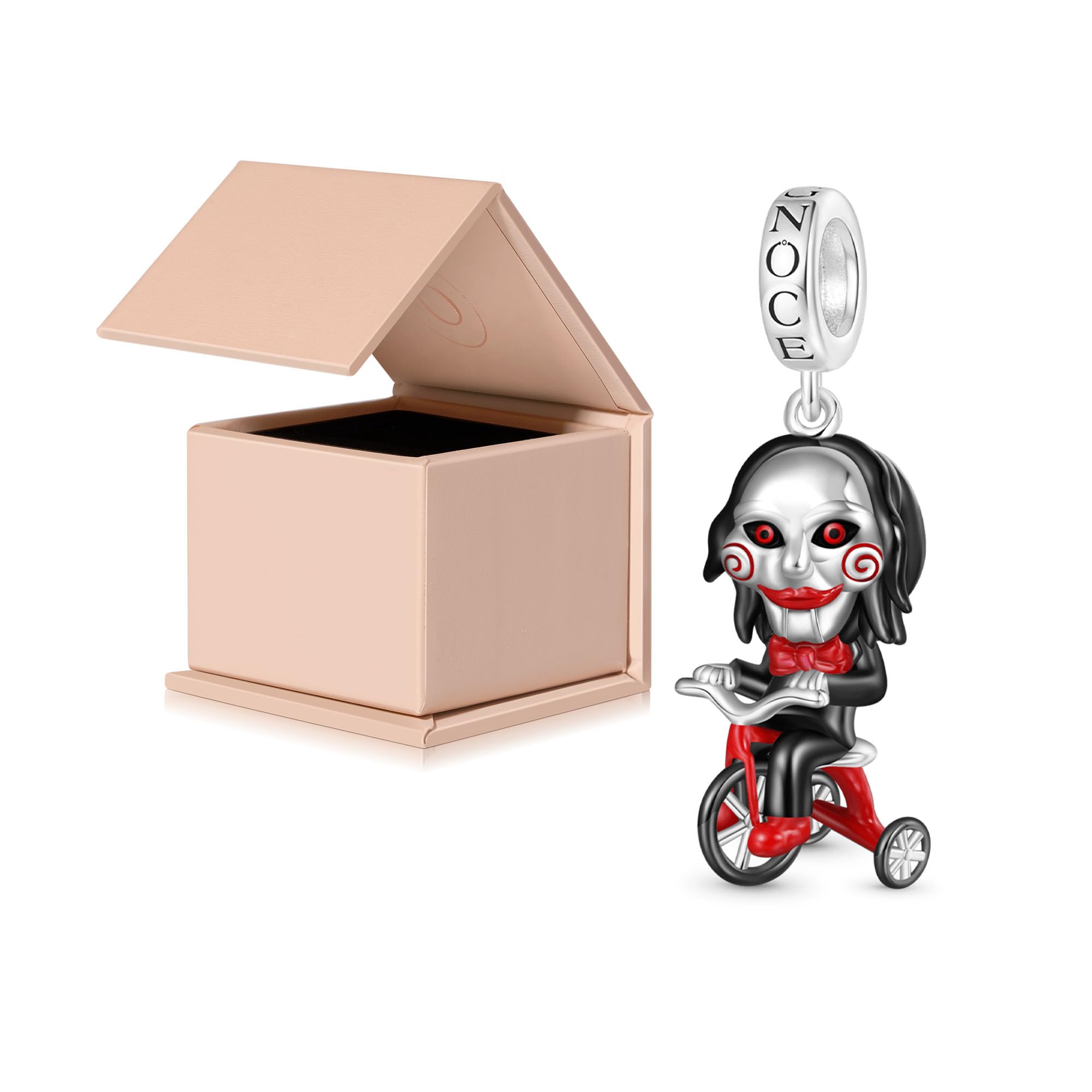 GNOCE Ciondolo con ciondolo Sega pericolosa Gamba mozzata Ciondolo in argento sterling 925 Regalo per ragazze Bambini Adatto a tutti i braccialetti/collane