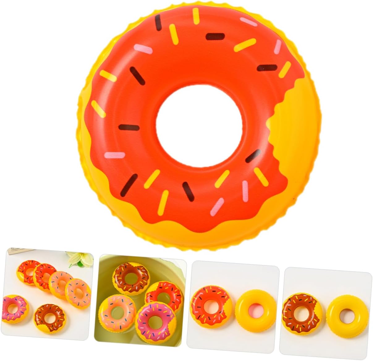 VANZACK 5sets 16pcs Miniature Swim Rings Donut Ornaments for Pool Reusable Bath for Fun and Decoration for Childrens Swimming Activities 16pcs*5