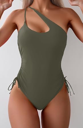 Eomenie Women's One Piece Tie Side Swimsuit Tummy Control Bathing Suit