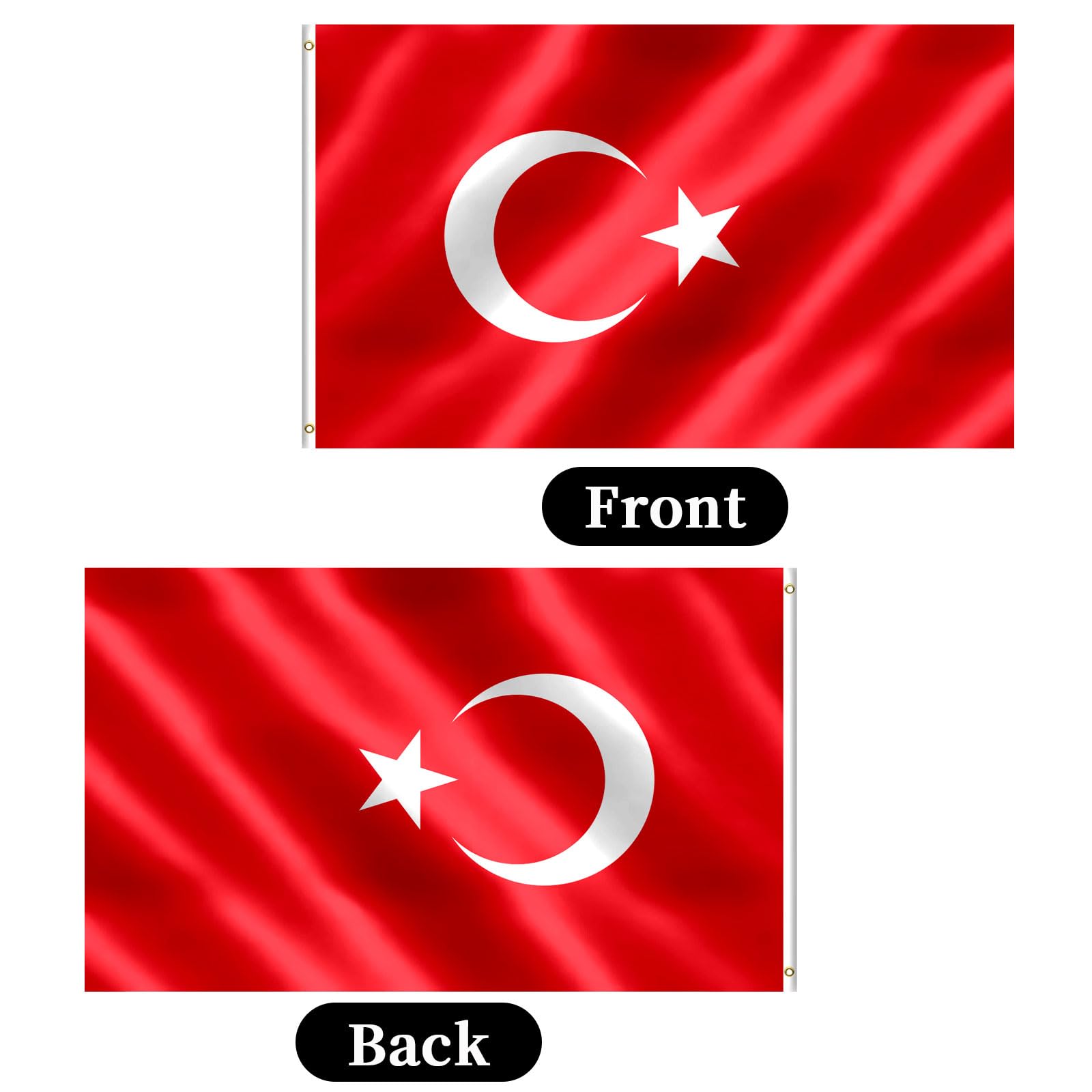 Turkey Flag 3x5 FT Turkish Flag With Brass Grommets Fade Proof For Outdoor Decor(Turkey), Türkiye Flag - Image 3