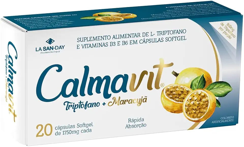 Calmavit Triptofano + Maracujá 20 Cápsulas - LaSanDay