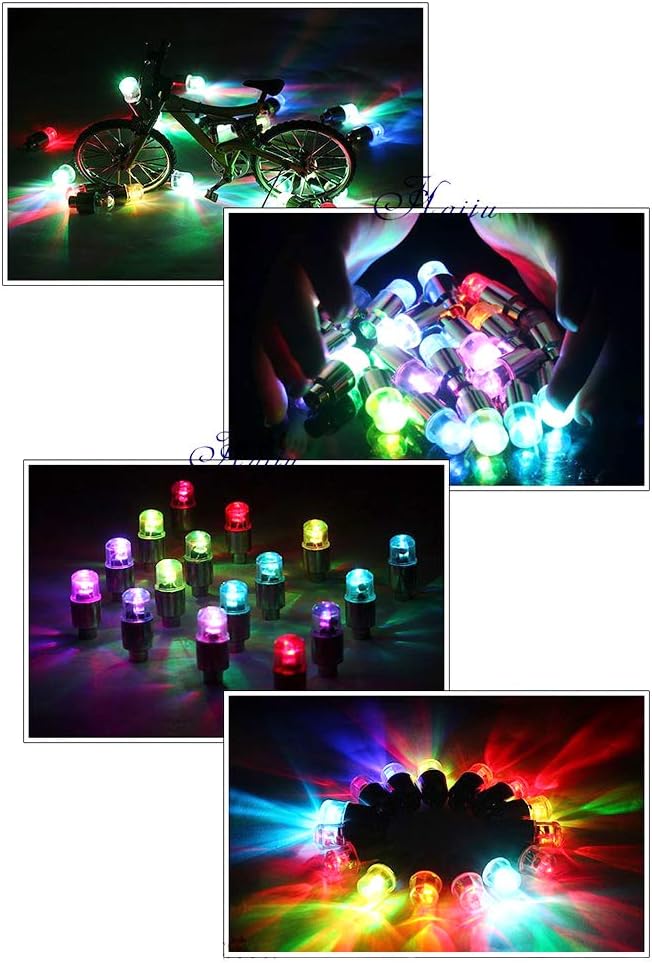 20 Pack Led Flash Tyre Wheel Valve Cap Light for Auto Car Bike Bicycle Motorcycle Wheel Light Tire (Red, White, Blue, Green, Mixed)
