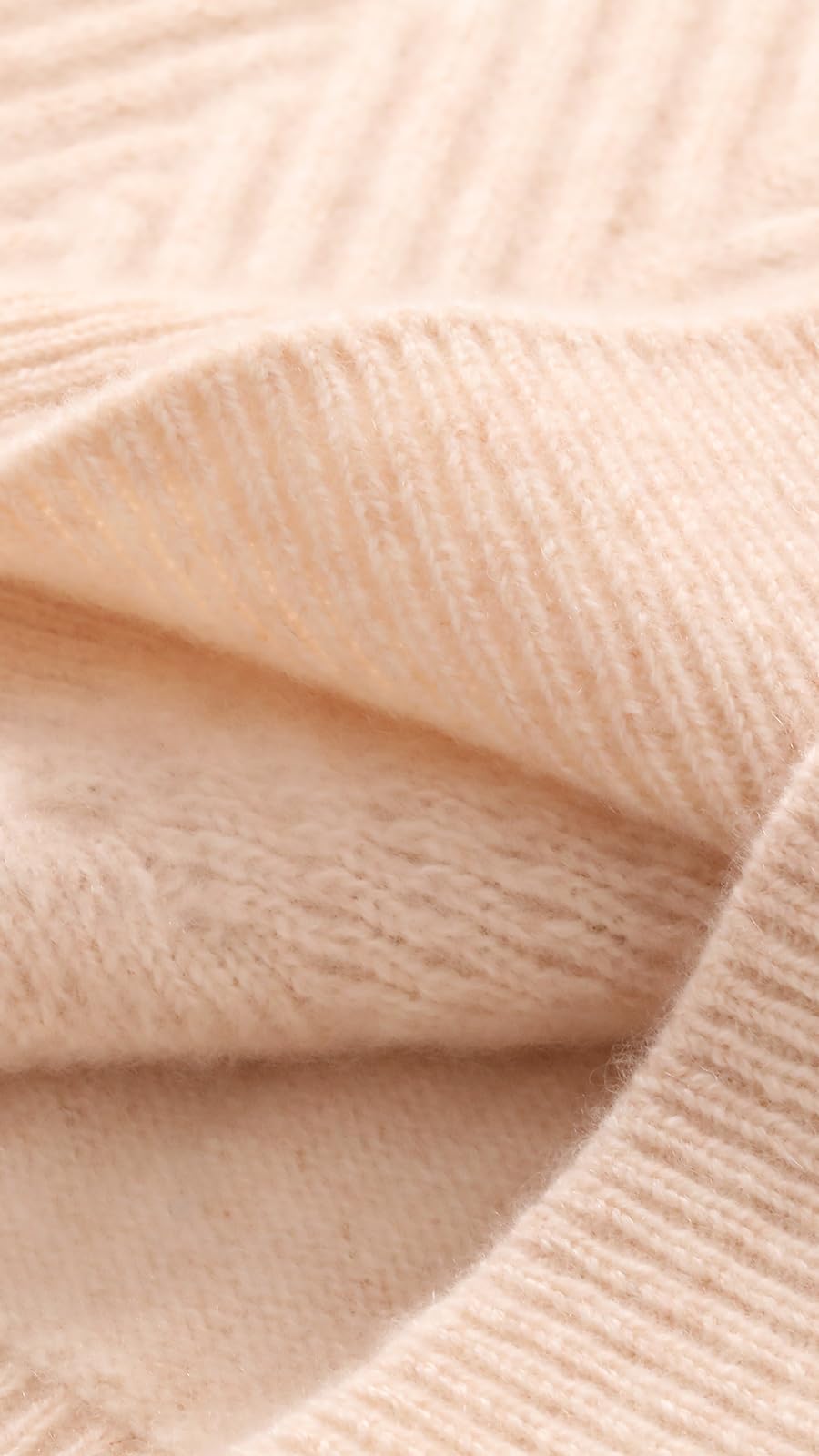 E-girl Maglione da donna 95% cachemire con colletto alto, a maniche lunghe, in lana di cashmere, a righe, sottile, spesso SH376