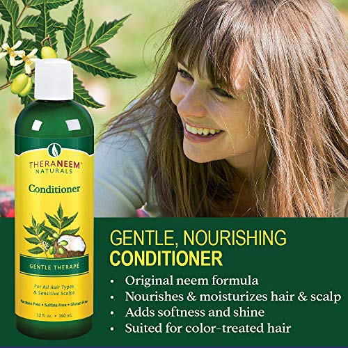 Theraneem Gentle Therap Conditioner | Nourishing Formula With Organic Neem Oil | All Hair Types, Sensitive Scalp | 12Oz #TOP2