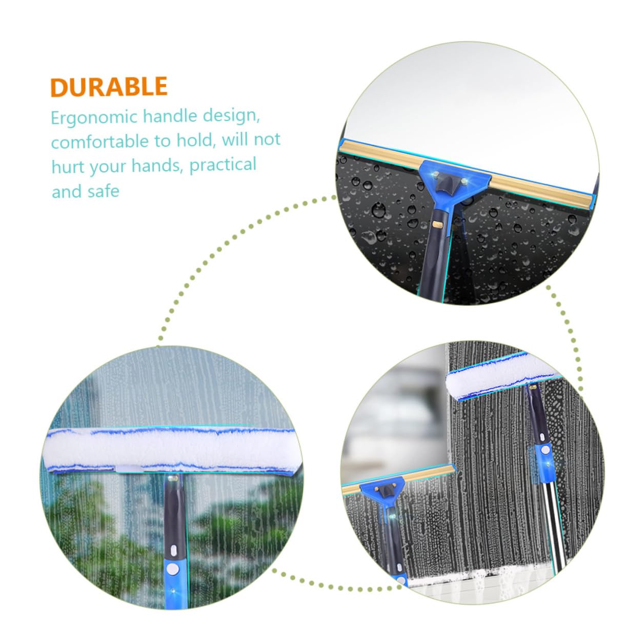 FOMIYES Limpiador De Escobilla para Ventanas con Varilla Limpiador De Ventanas De Microfibra Giratorio para Autos De Coche Rasqueta Limpiacristales