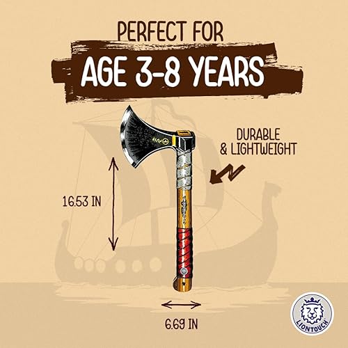 Miniatura 10 de Liontouch - Hacha vikinga  para niños mayores de 3 años  Juguete medieval de espuma de Chief Harald's para pequeños guerreros y juego de simulación