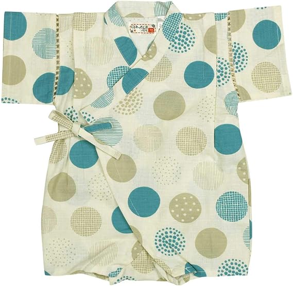 Amazon Co Jp 甚平 ベビー 男の子 綿100 ロンパース おしゃれ 可愛い 浴衣 日本製生地 祭り 花火 暑さ対策 ボーイズ 男児 北欧風 丸 ドット柄 80cm アイボリー ファッション