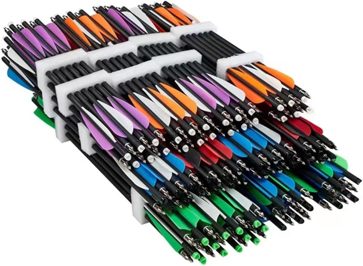 Crossbow Bolts, 12PK Hunting Arrows 18 Inch with Broadheads and Arrowheads for Barnett, Carbon Express, IRQ, Bear Archery, Wicked Ridge 450 Grain