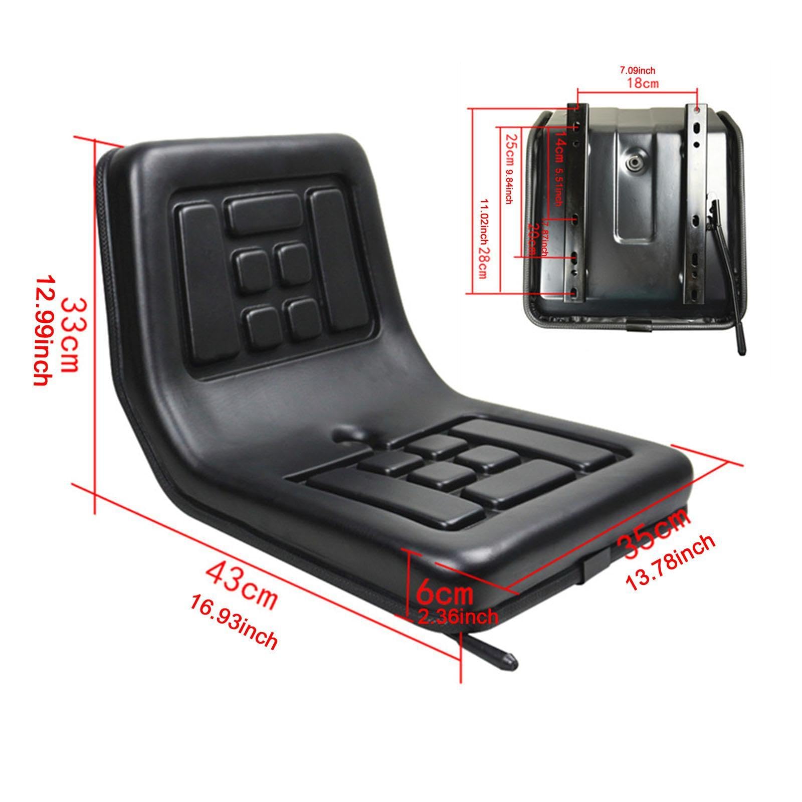 Amagogo Slidsable Tractor Seat Universal W/Verstellbares Schleifschiebertechnik Fahrzeugsitz für Baggerbaumbaumaschinen