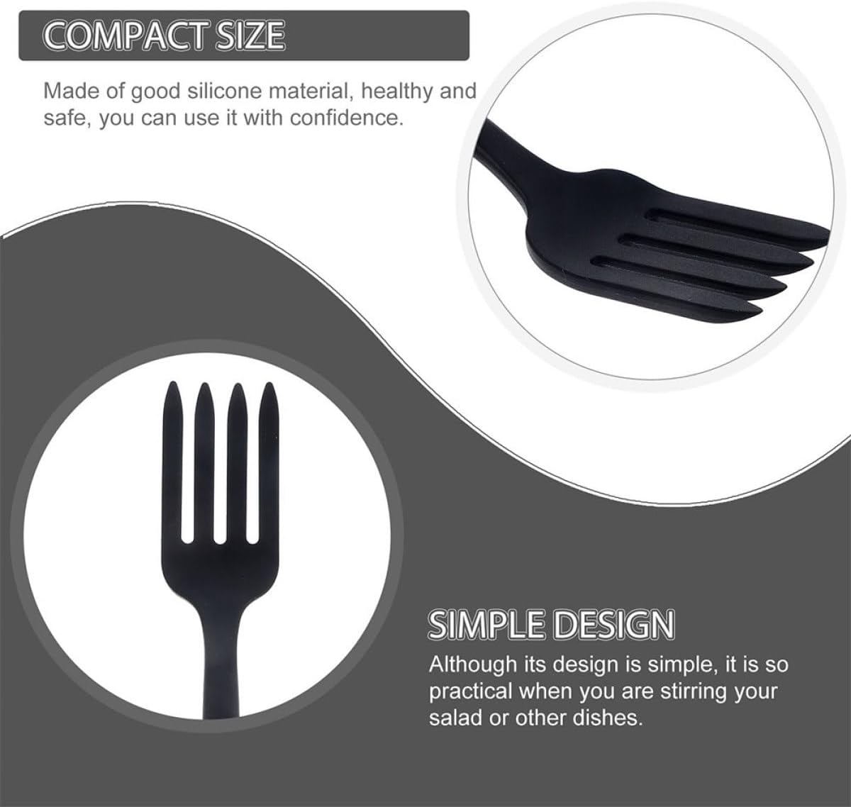 2pcs Silicone Cooking Fork, Flexible Kitchen Pasta Fork