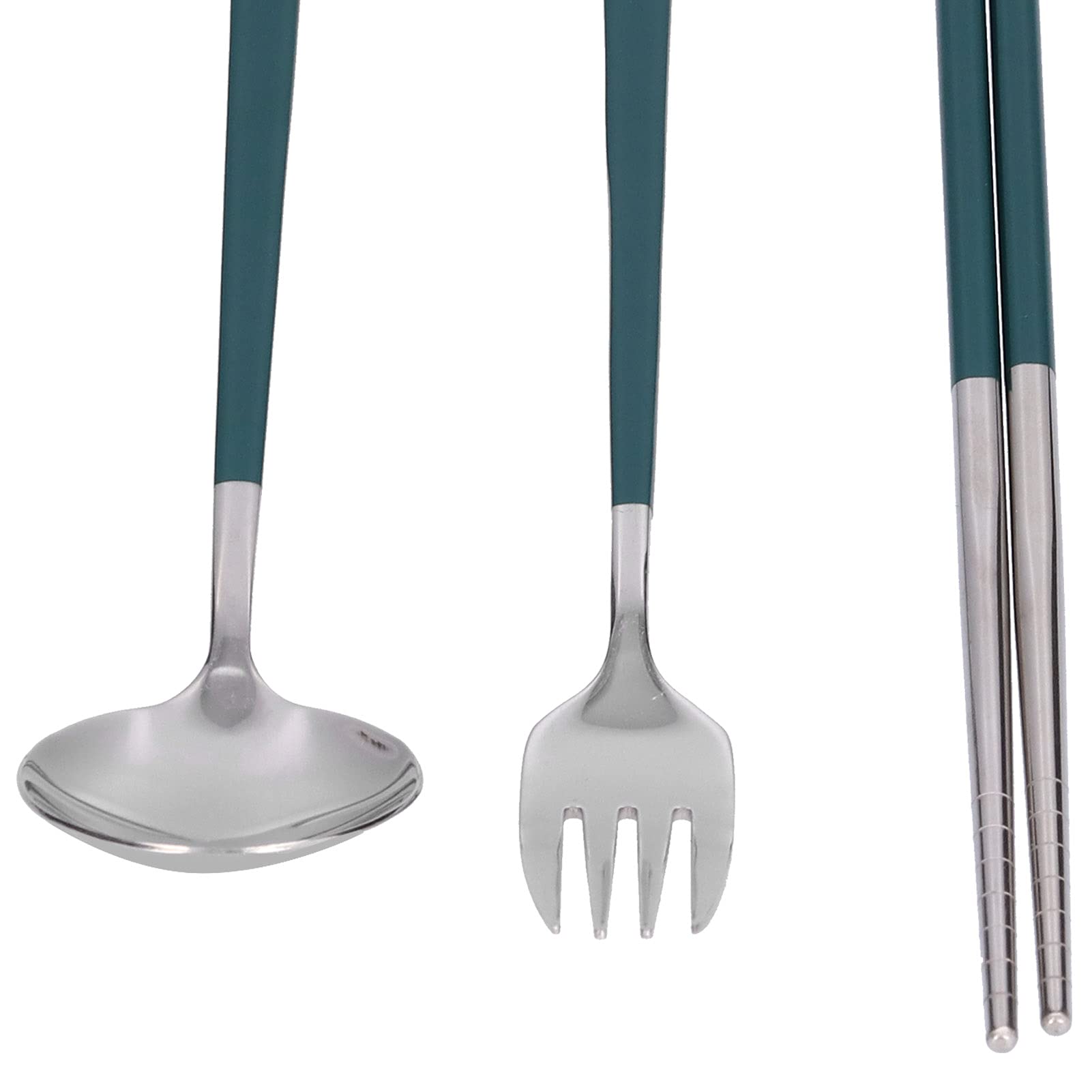 Set di Utensili da Viaggio, Posate in Acciaio Inossidabile, Set di Posate, Set di Bacchette, forchetta e Cucchiaio per Cucina, Picnic all'aperto, Barbecue, Escursionismo, Utensili da Cucina