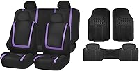 Vista 16 de FH Group Fundas de asiento de automóvil, accesorios interiores para automóviles, juego completo de fundas de asiento de tela plana única azul
