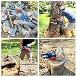 Dong Cheng 40V MAX Brushless Cordless Chainsaw, 16"(41cm) Oregon Bar and Chain, 14m/s Chain Speed Electric Saw with 2x4.0Ah Battery, Tool-Free Tensioning & Chain Brake for Wood Cutting, Tree Trimming - Image 5