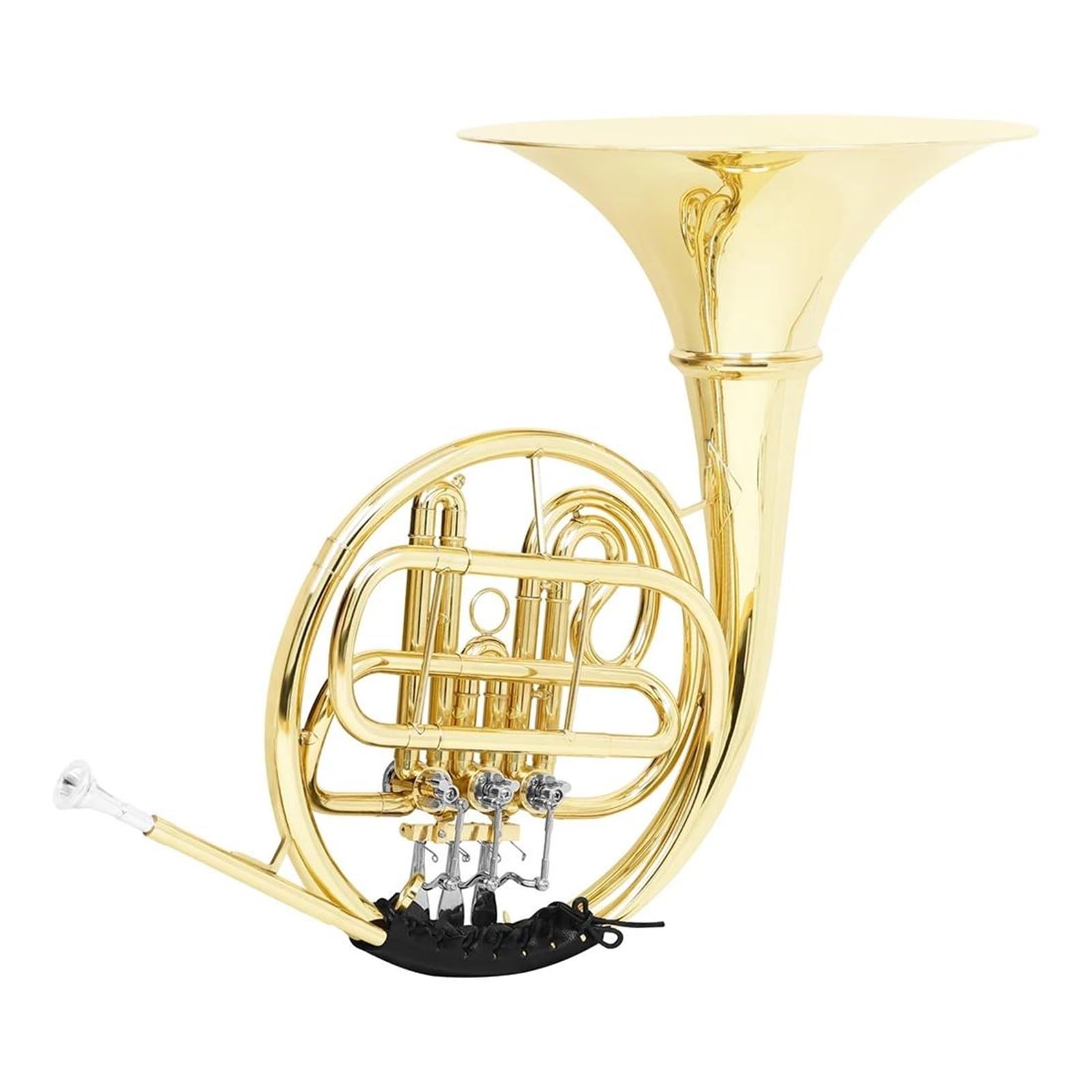 Miłośnik Muzyki Bb Tone French Horn 3 Klawisze Mosiądz Niklowany Srebrny Instrument Muzyczny Z Futerałem(Golden)