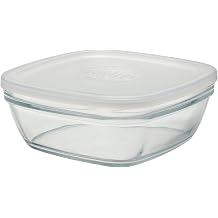 Duralex 20 cm Square Stacking Bowl with Frosted Lid Transparent