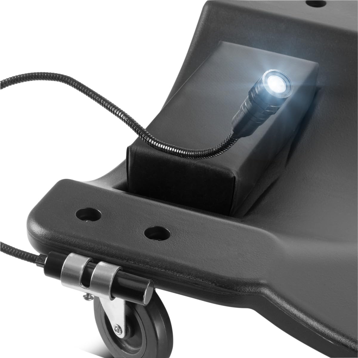STAHLWERK RCL-40 ST Planche à roulettes pour voiture avec lumière LED intégrée, capacité de charge de 500 kg et 6 roulettes mobiles, planche de montage | Table de montage | Planche à roulettes