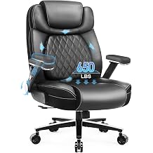 Big and Tall Office Chair, 650lbs Capacity Wide Office Chair for Heavy People, Ergonomic High Back Office Chair with Upgraded Quiet Rubber Wheel, 5D Flip Arms
