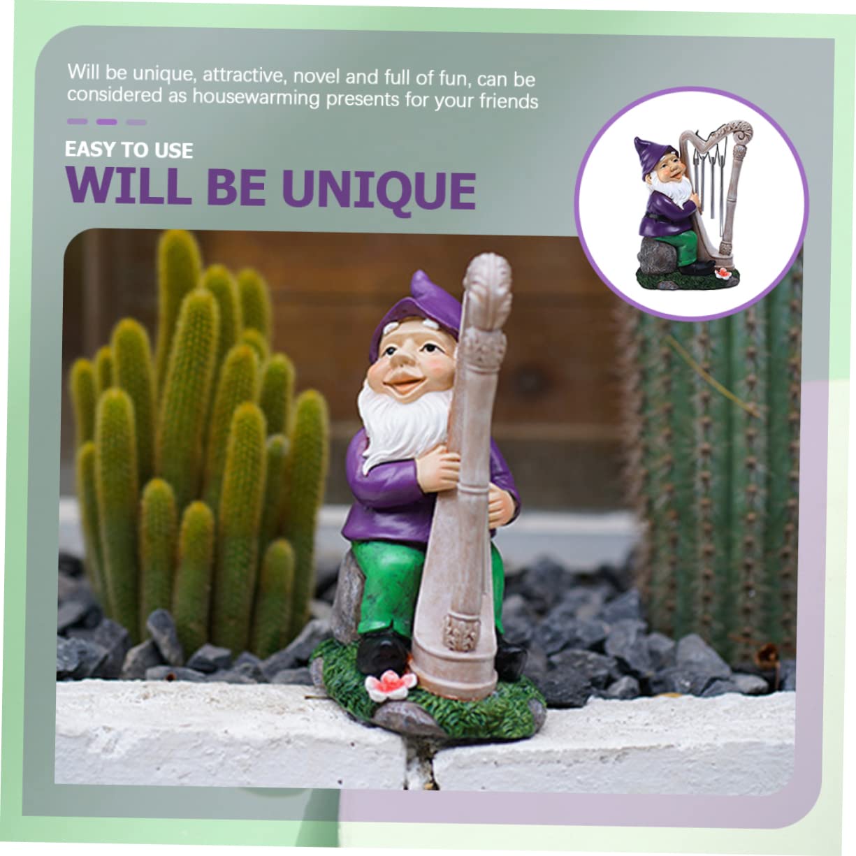 Hemobllo GNOME de Jardin Résine Éolien Décoration Extérieure Adorable pour Jardin Intérieur comme Anniversaire
