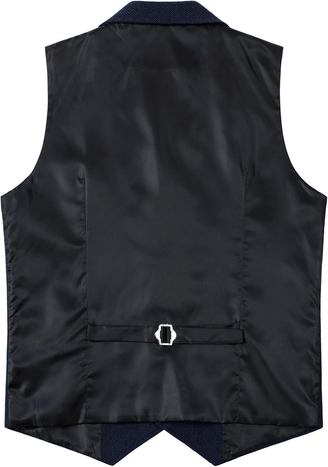 JEMITOP Men's Vintage Slim Fit Suit Vest Formal Prom Party Herringbone Pattern Waistcoat with Chain Detail - Image 4