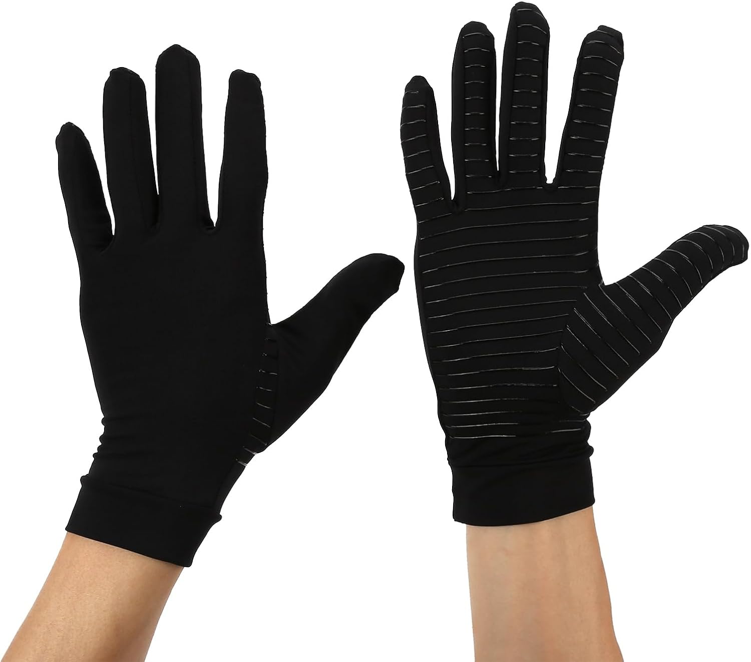 VINGVO Copper Compression Gloves, Fingerless Arthritis Gloves, Breathable Copper Fiber Glove for Pain Relief, Ideal for Typing, Cooking & Daily Use (M)