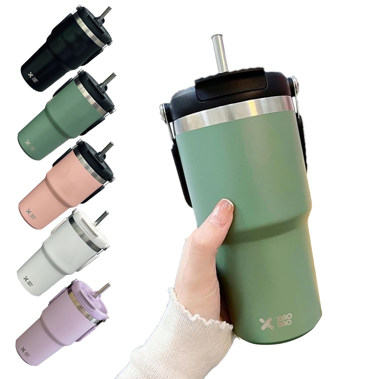 Amazon | KONARO タンブラー 600ml/900ml 大容量 水筒 ストロー付き 