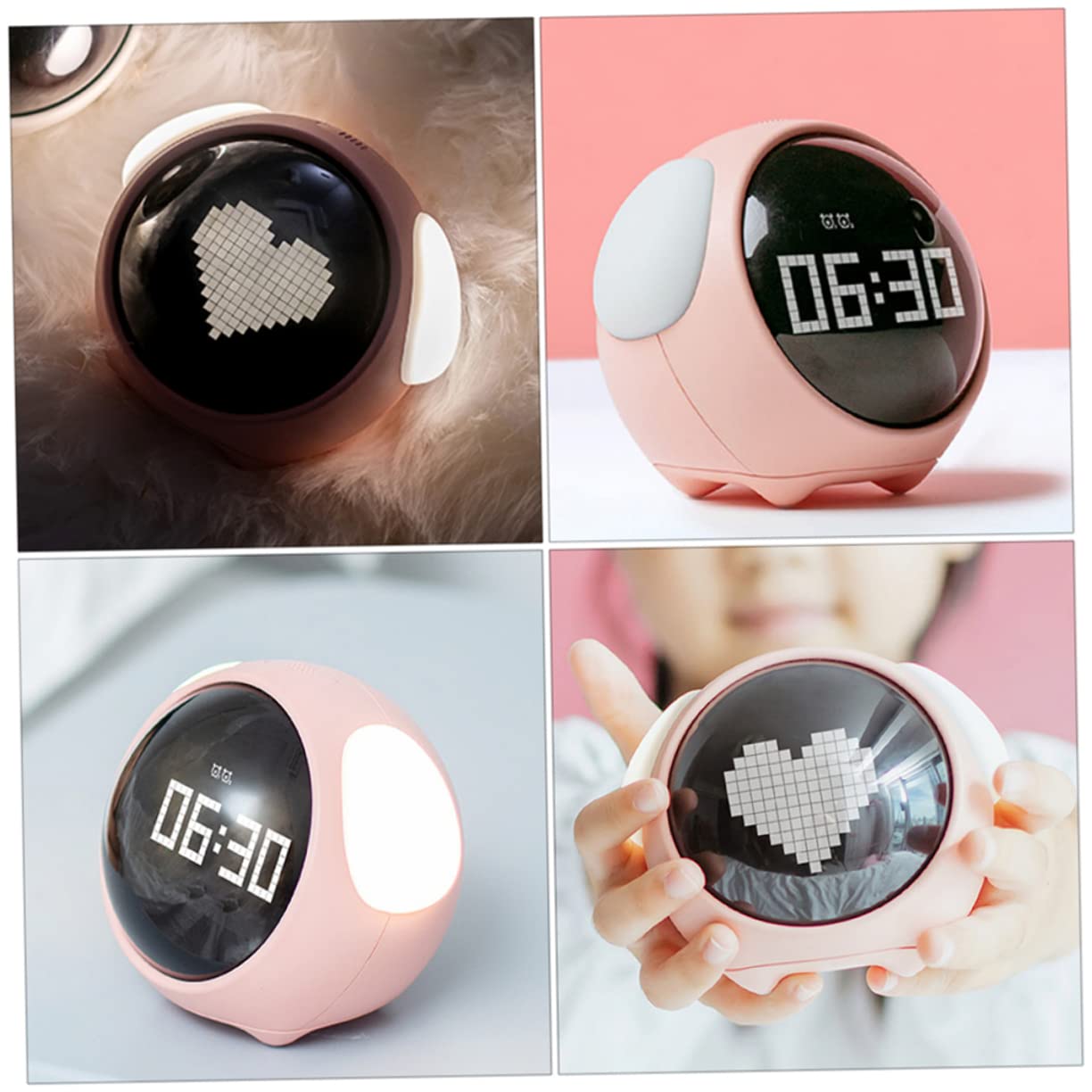 LIFKOME Digitaler LED Kinderwecker mit Ausdruck 1500mah Akku Sprachsteuerung und Nachtlicht für Jungen und Mädchen Abs PC Silikon Material
