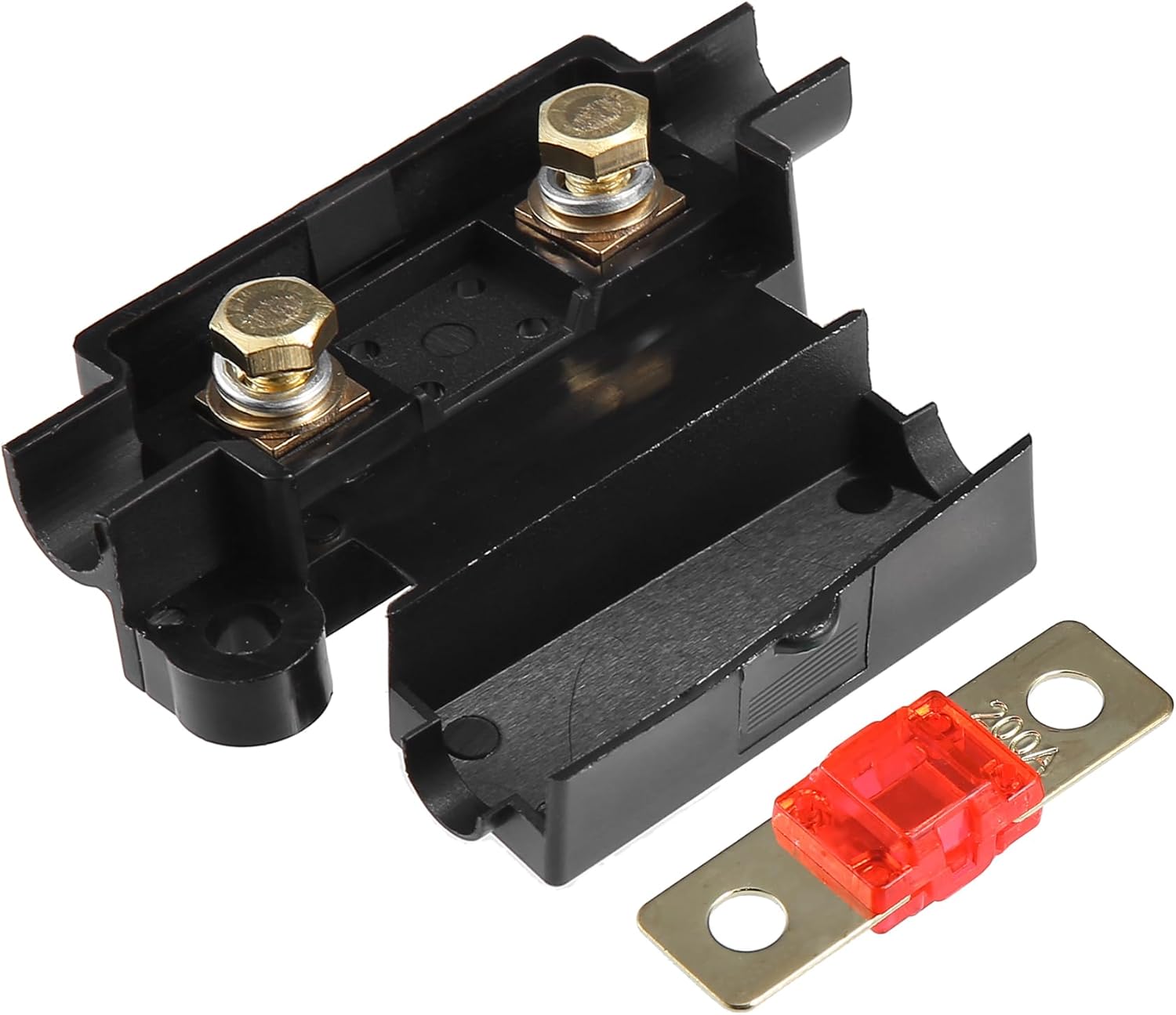 Amazon uxcell 200Aヒューズ インラインホルダー付き 電気保護ヒューズブル カーオーディオ ビデオステレオ用 ブラック 1