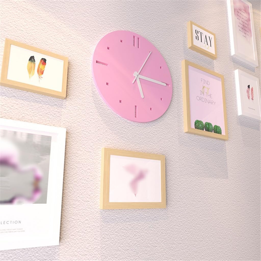 Photo Wall with Clock Living Room Sofa Background Hanging Picture Combination Wall Hanging Picture