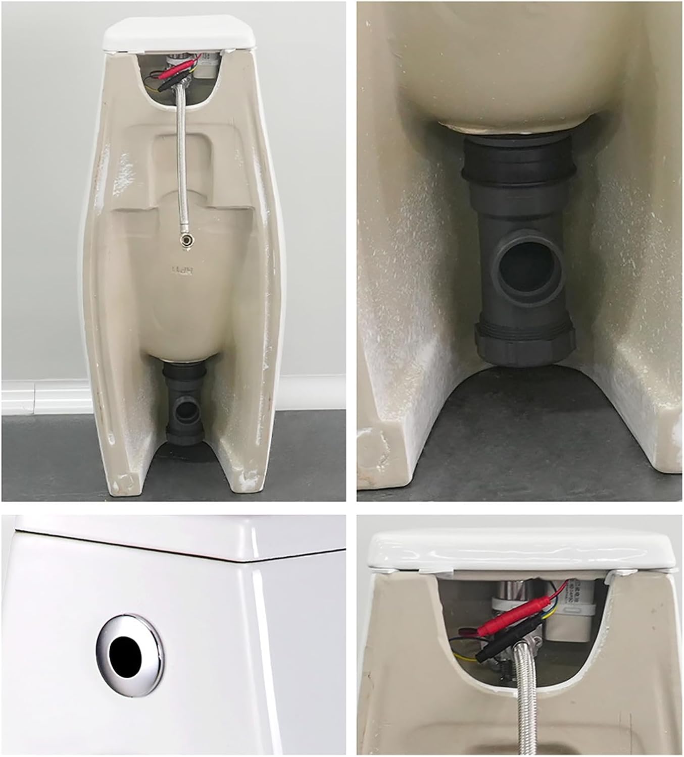 Porcelain Urinal, Commercial Urinals for Men Spill Proof Nighttime Wall Mounted Bathroom Urinals Intelligent Sensor Flush Male Urinal