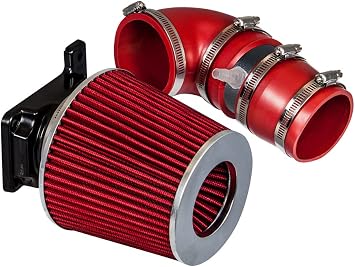 RSG MATT BLACK PIPE with RED Short Ram Intake Kit with Filter For 02-07 Lancer ES LS OZ 2.0 L4