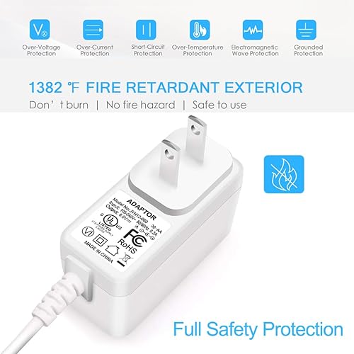 Miniatura 4 de Cable de alimentación para cargador de monitor de bebé VTech: adaptador de 6 V USA UL para DM221 DM221-2 DM223 DM251 (unidades de padres y bebés)