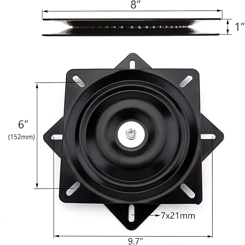 Miniatura 2 de AAGUT Mecanismo de placa giratoria de 8 pulgadas para silla reclinable y taburete de bar, base giratoria de alta resistencia, repuesto para muebles