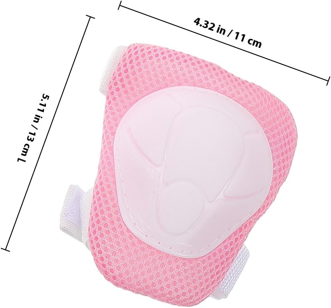 POPETPOP Protective Gear Set and Double-Layer Fixed Strap with Knee Pads Elbow Pads and Wrist Guards Featuring Full Protection Sponge Material for Skateboarding Roller Skating Cycling