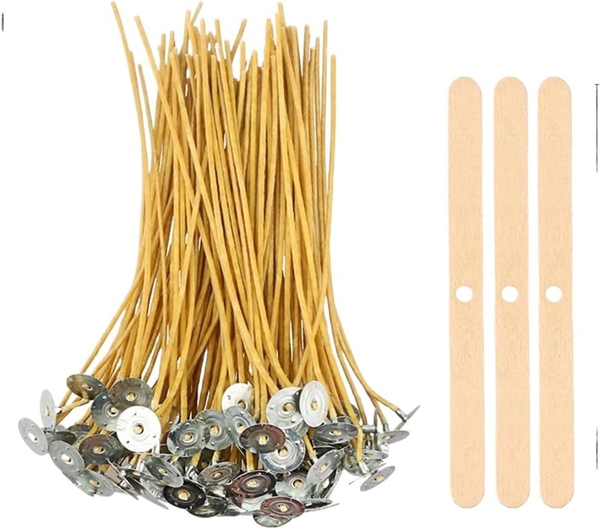 Cotton Candle Wick 400pcs Candle Wicks Holder Waxed Cotton Candle Wicks Set with Stand Original Smokeless Candle Wicks Soy Oil Wax Core Woven(C-20CM)