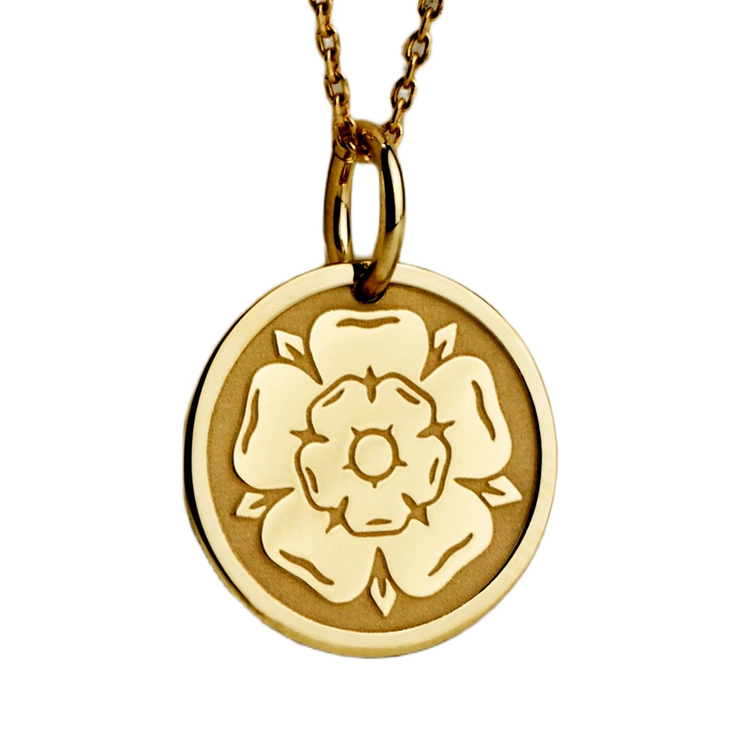 Colgante de flor de Yorkshire de plata de ley 925 cadena de 45 cm y medallón de rosa heráldica 4