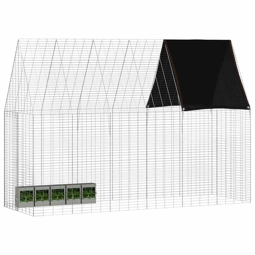 Jaula para conejos para exteriores, 300 x 100 x 210 cm, acero galvanizado, recinto | Gran recinto al aire libre para conejos y cobayas en el jardín o en la terraza con práctico espacio de almacenamiento.
