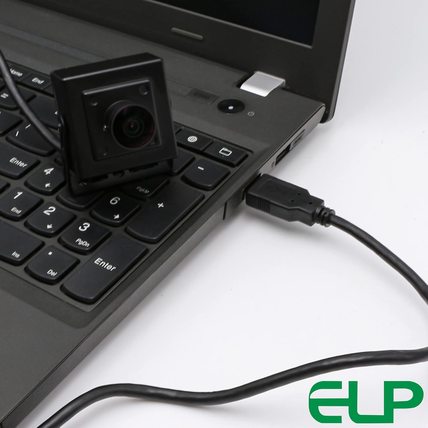 ELP Sony IMX323 Sensor Wide Angle Low Light Mini USB Camera Module with Metal Case HD 1080P 170degree Fisheye Webcam for Computer H.264 UVC USB2.0 Home Surveillance PC Camera for Laptop