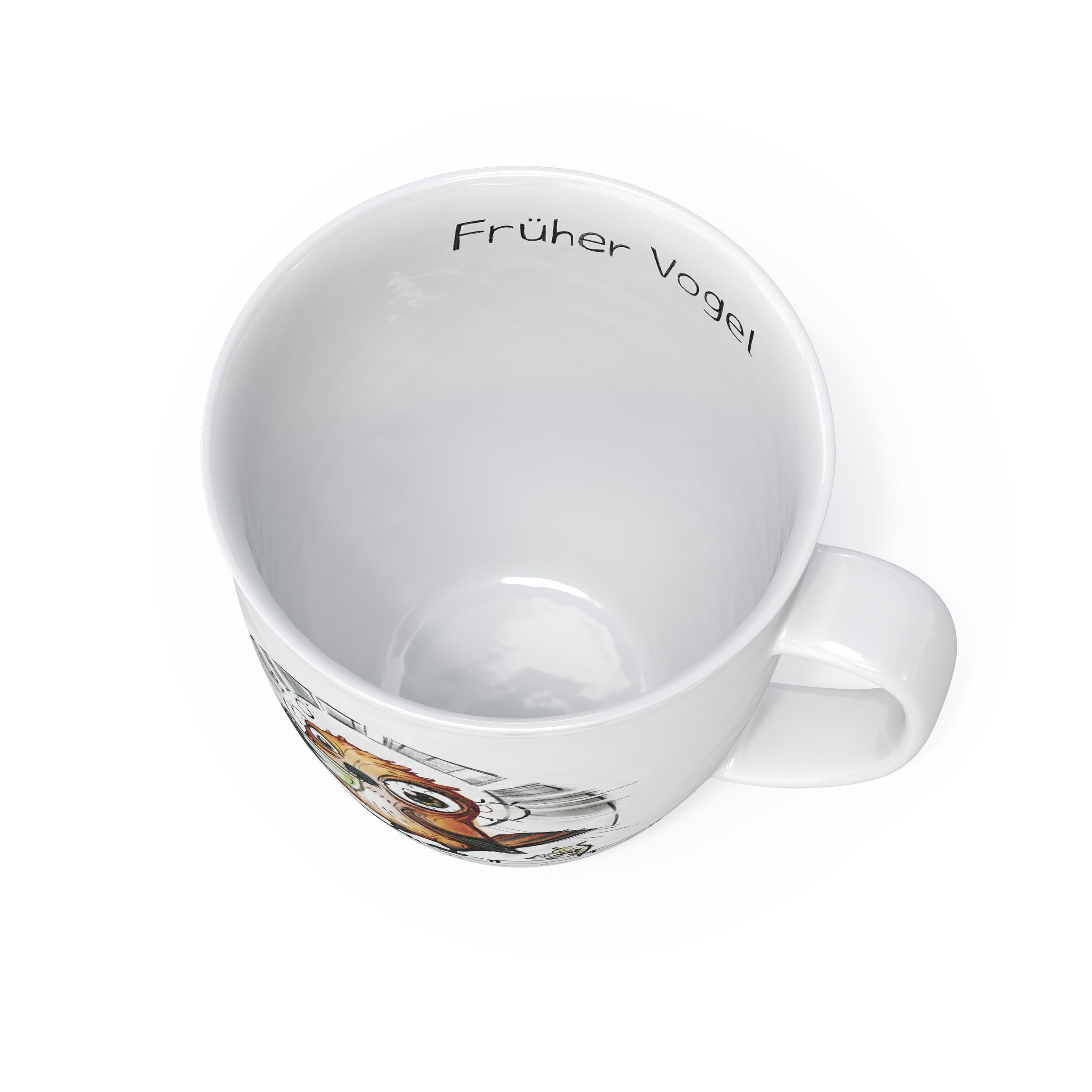 Tazza In Porcellana Tedesca Con Passero E Scritta – 400 Ml – Prodotta In Germania